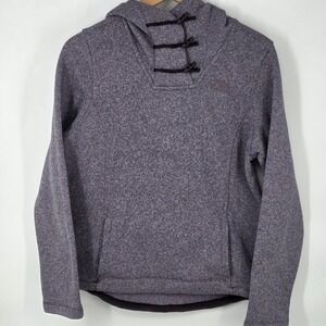 The North Face Womens Crescent Sweater Sz M Heather Purple Fleece Toggle Hooded